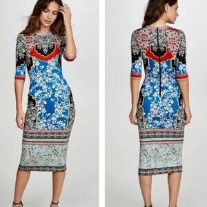 Alice + Olivia | Dresses | Alice Olivia Delora Fitted Floral Midi Dress  Palace Daffodil 35 | Poshmark